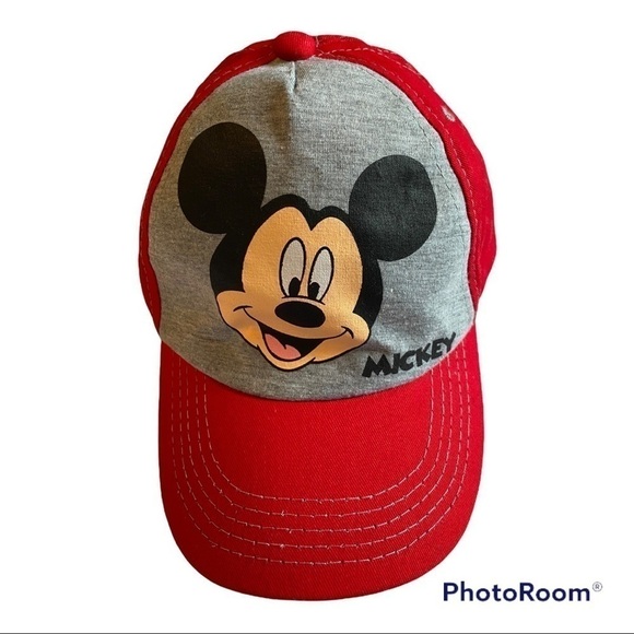 𝅺Disney Mickey Mouse Red & Gray Adjustable Child's Hat One Size Fits Most - Picture 1 of 6
